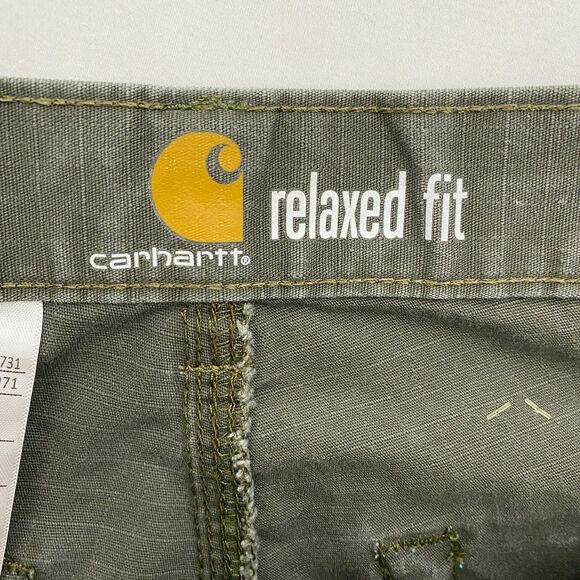 Carhartt Cargo Pants Relaxed Fit Ripstop Cotton Mens 32x34 Gray Workwear B342 - Picture 7 of 12